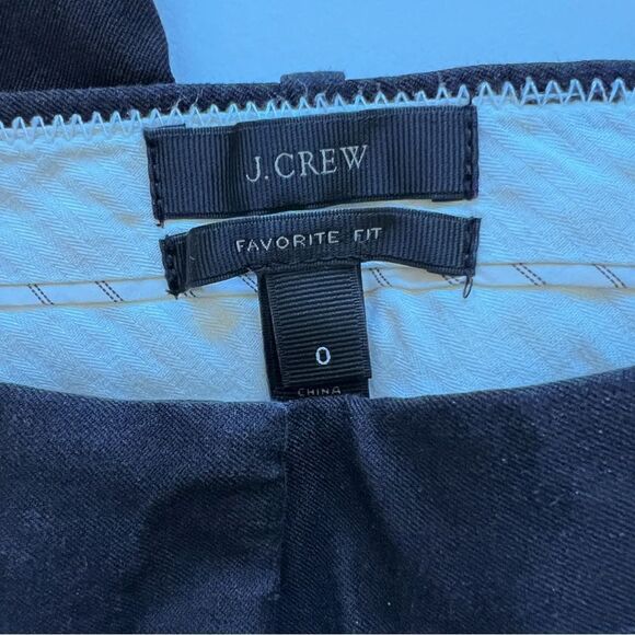 J. Crew Favorite Fit Women Black Trouser Pants Straight Leg Size 0 A1209 - Picture 9 of 9